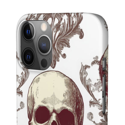 Gothic Skulls and Ornate Foliage iPhone 12 - Slim Phone Case