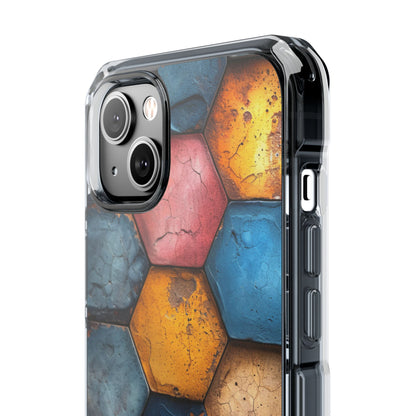 Rustic Geometric Tiles - Clear Impact iPhone 14 Phone Case