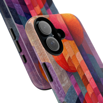 Purple Orange Abstract - Tough iPhone 16 Phone Case