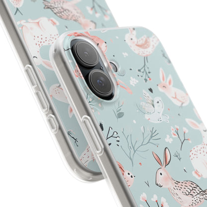 Whimsical Bunny Blossom - Flexi iPhone 16 Phone Case