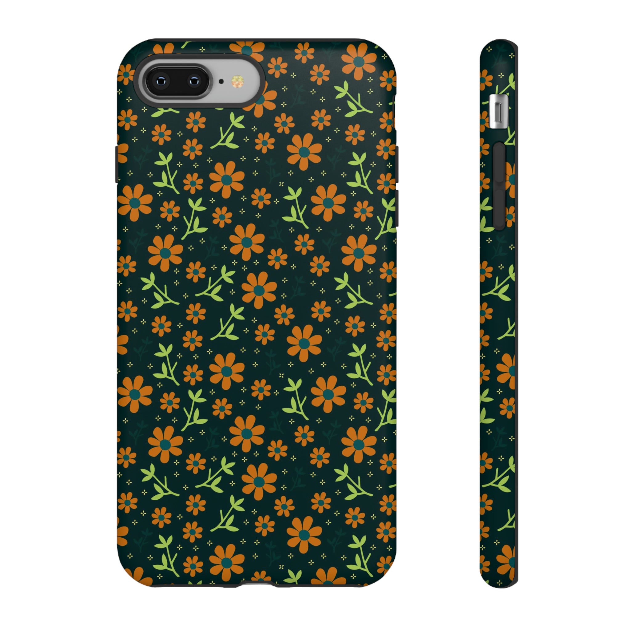 Green Flower Pattern - Protective Phone Case