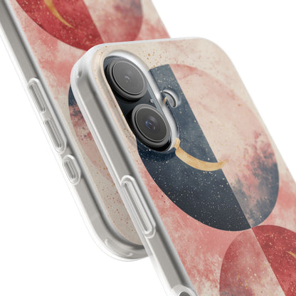 Golden Crescent Circles iPhone 16 Case - Soft