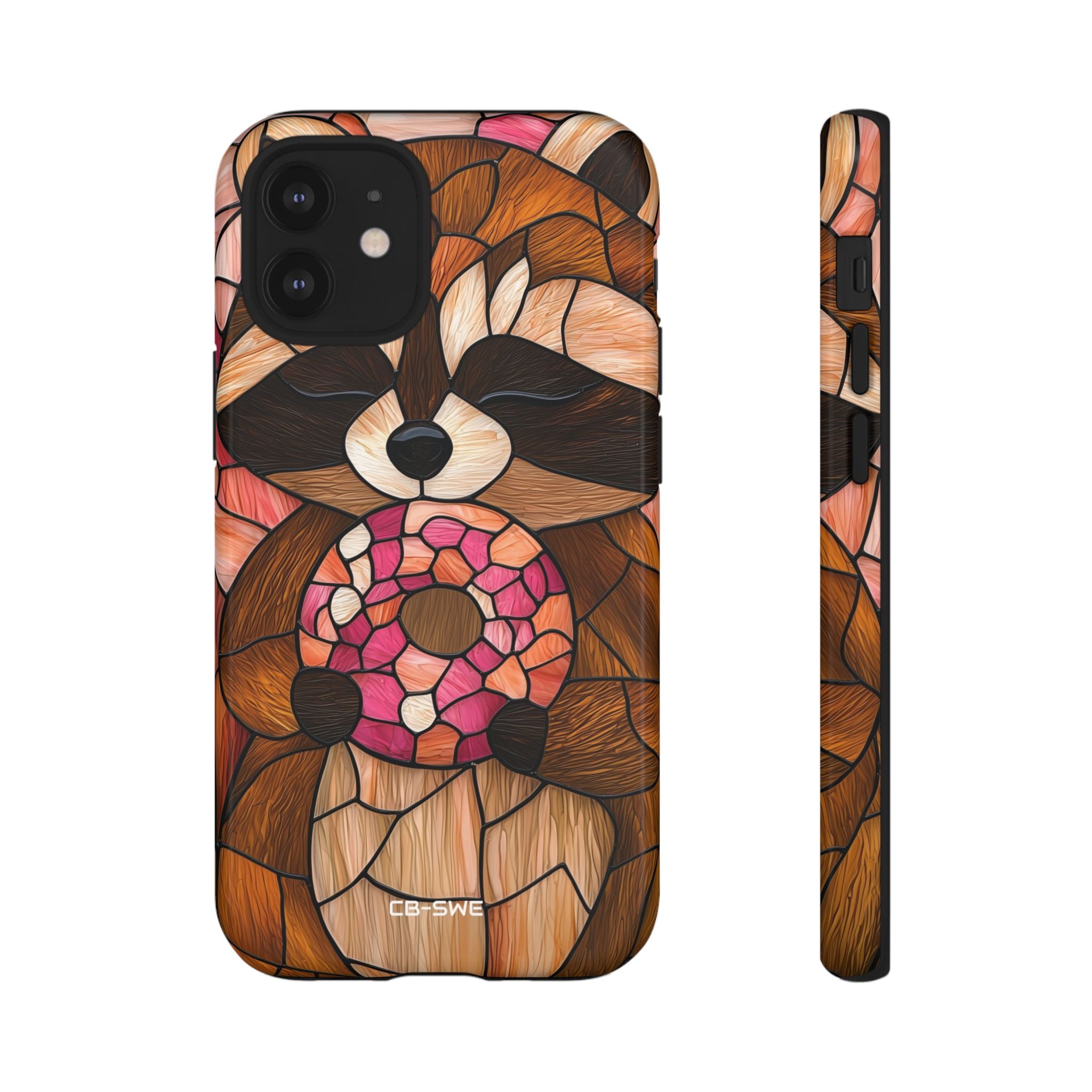 Raccoon Holds Donut - iPhone Case