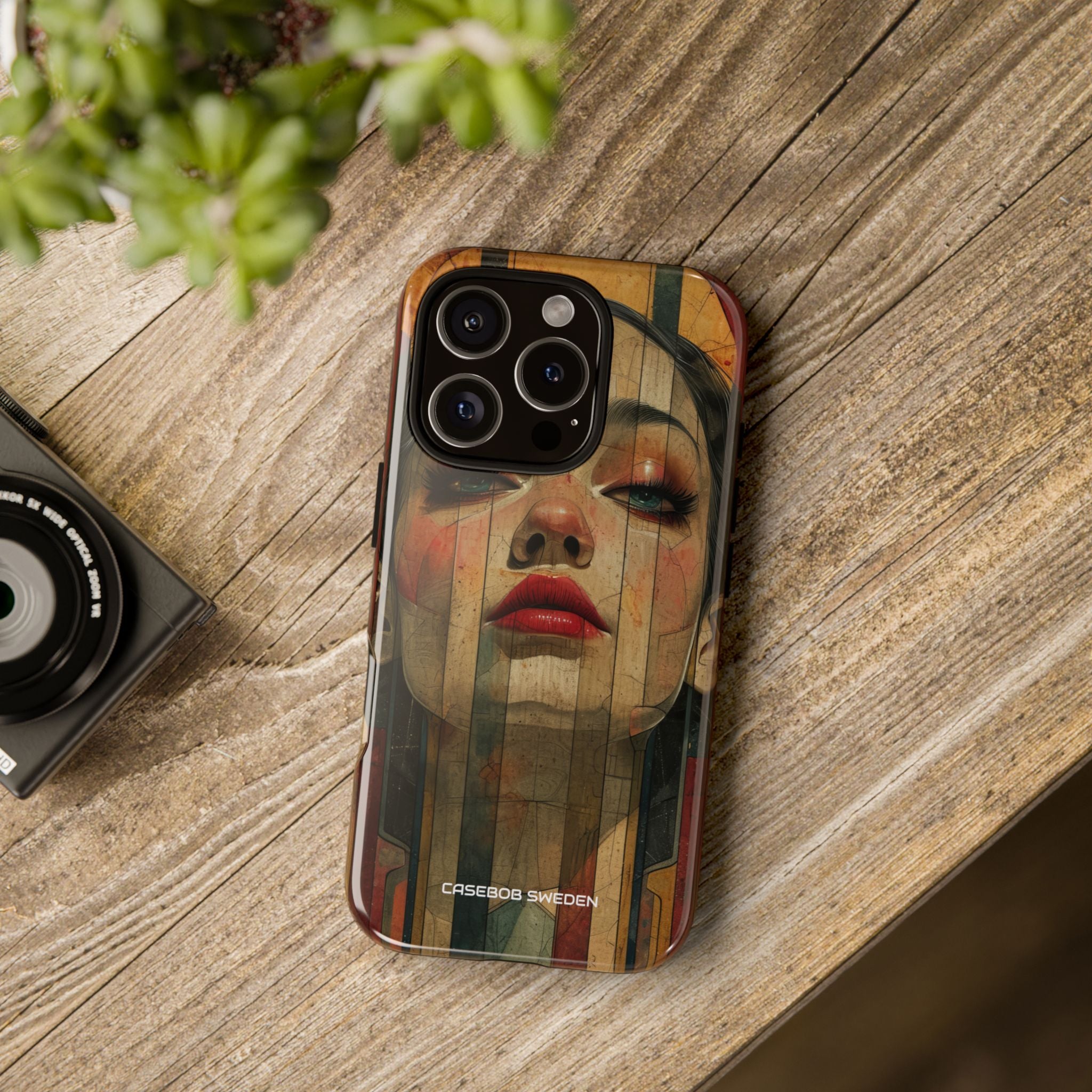 Bold Art Deco Portrait - Tough iPhone 16 Phone Case