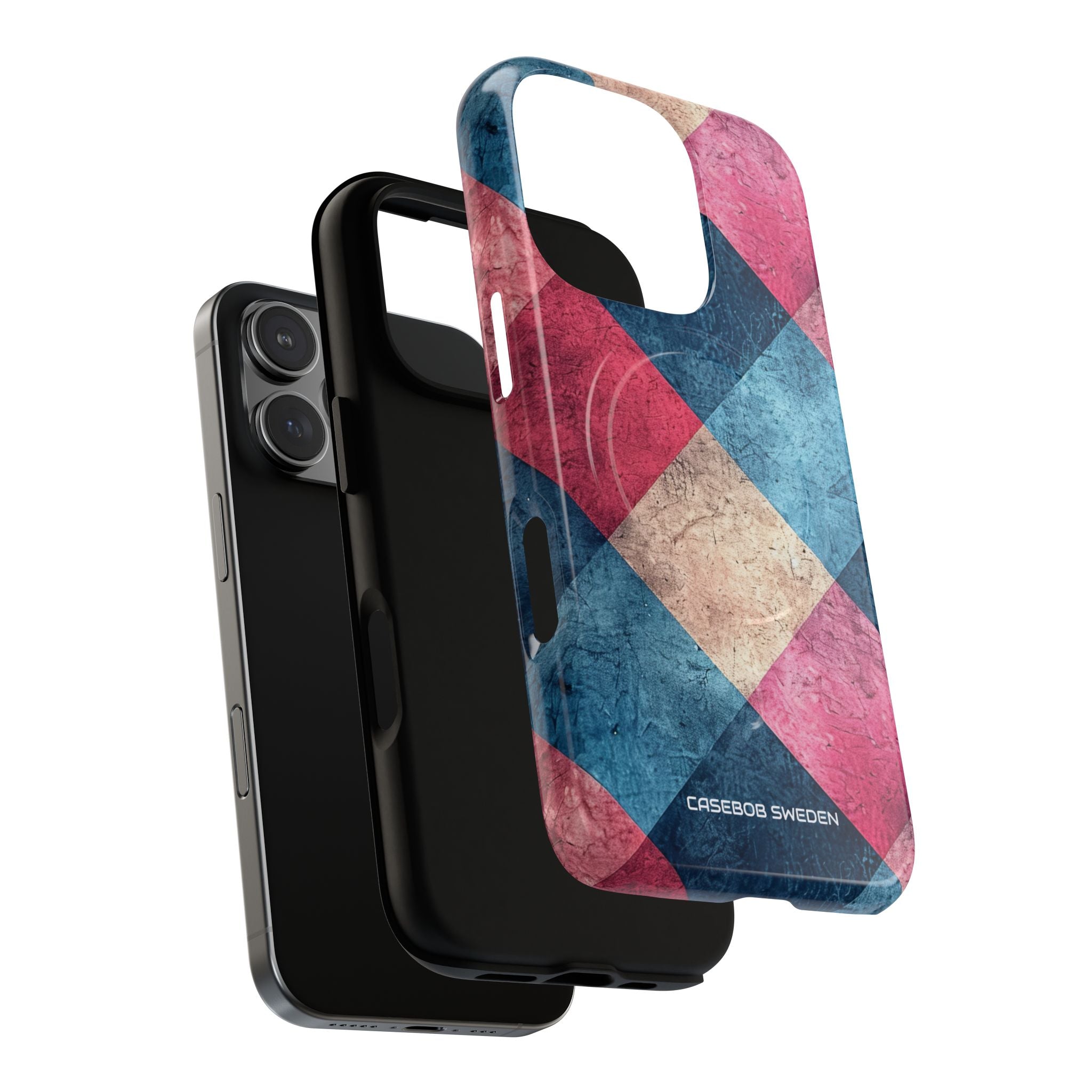 Bold Geometric Squares - Tough + MagSafe® iPhone 16 Phone Case