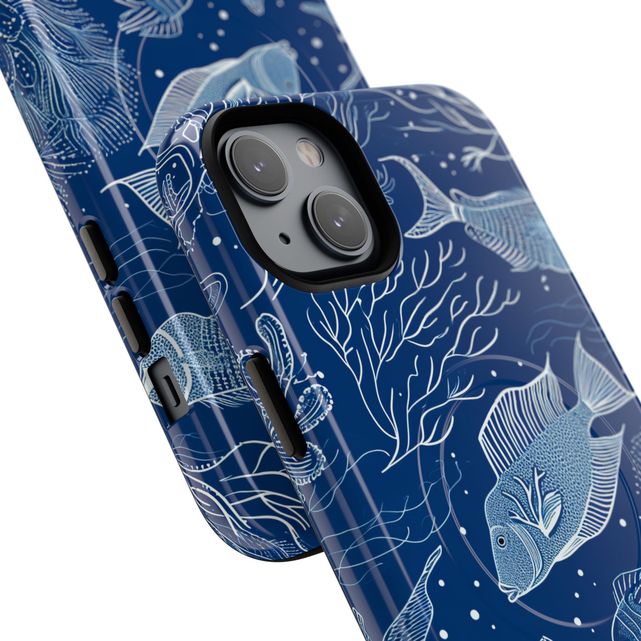 Navy Scale Reef iPhone 14 Plus Case - Tough+