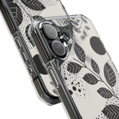 Monochrome Leaf Rhythm iPhone 16 - Impact Clear+
