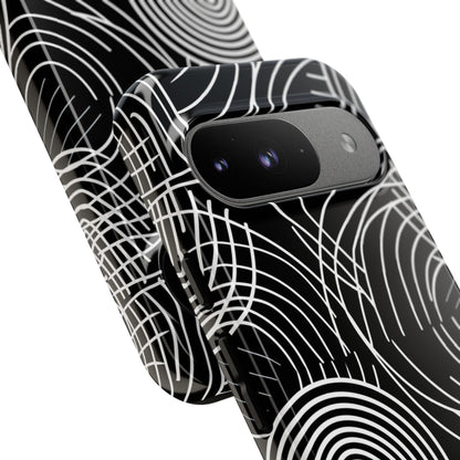 Monochrome Spiral Curves Google Pixel 9 - Tough