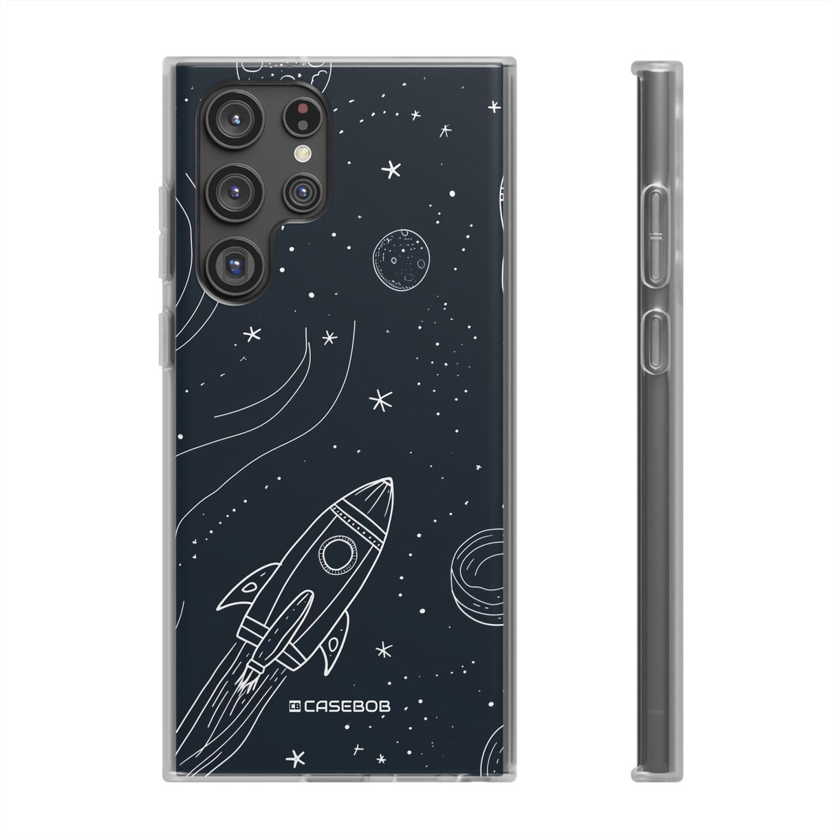 Cosmic Doodle Adventure | Flexible Handyhülle für Samsung Galaxy