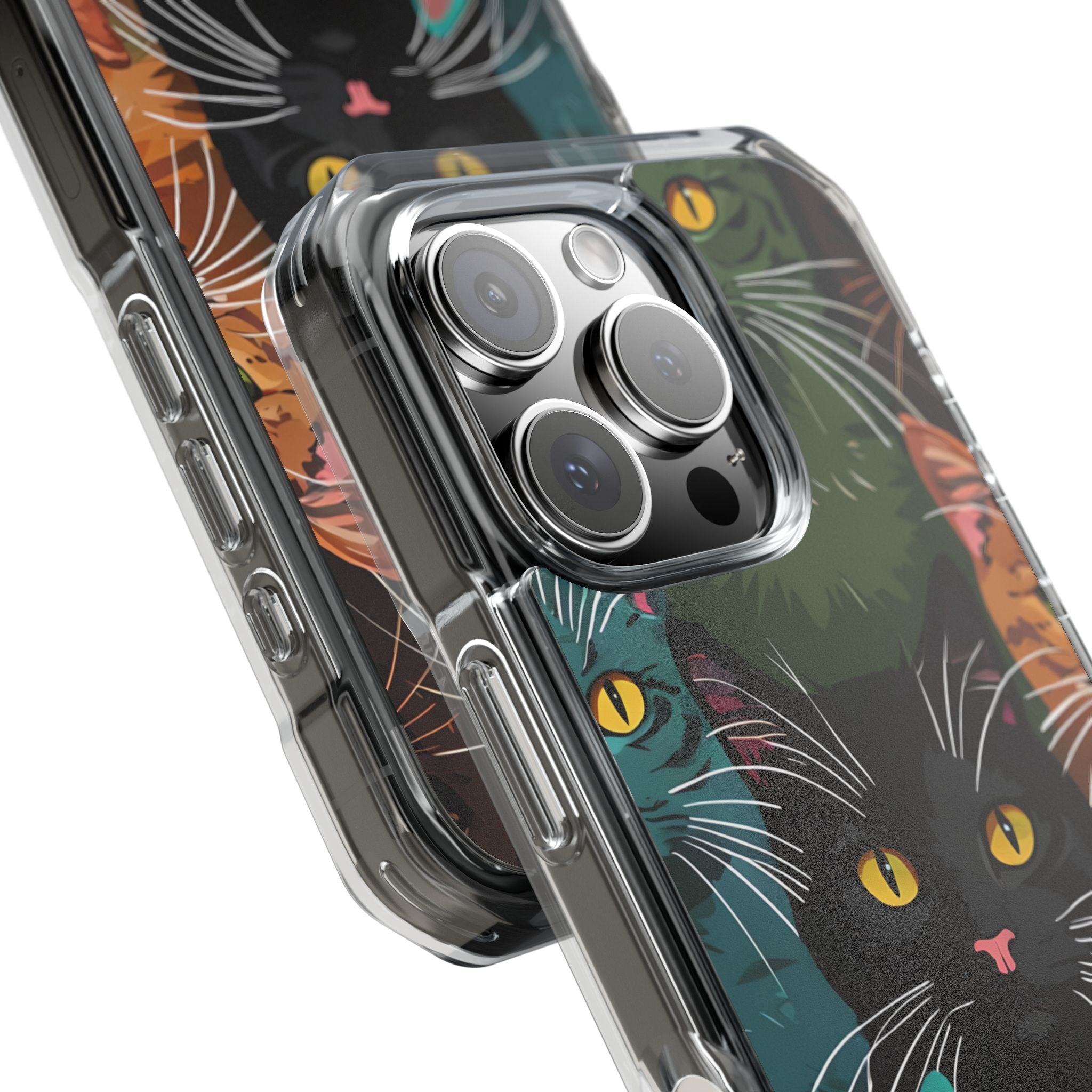 Teal Cat Grid iPhone 16 Pro Case - Impact