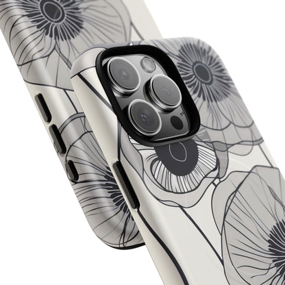 Moderne minimalistische Blumen iPhone 16 Tough+ Handyhülle