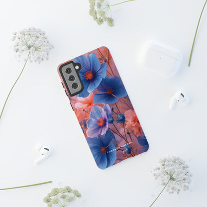 Harmonious Blooming Blues and Pinks  Samsung S21 - Tough Phone Case