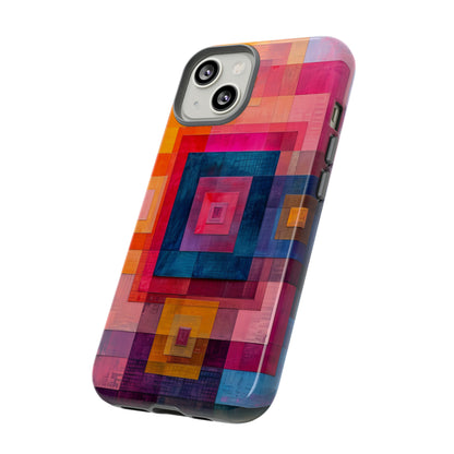 Center-Out Pastel Squares - Protective Phone Case