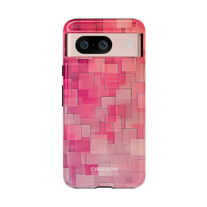 Gelaagde roze geometrie Google Pixel 8 - Tough