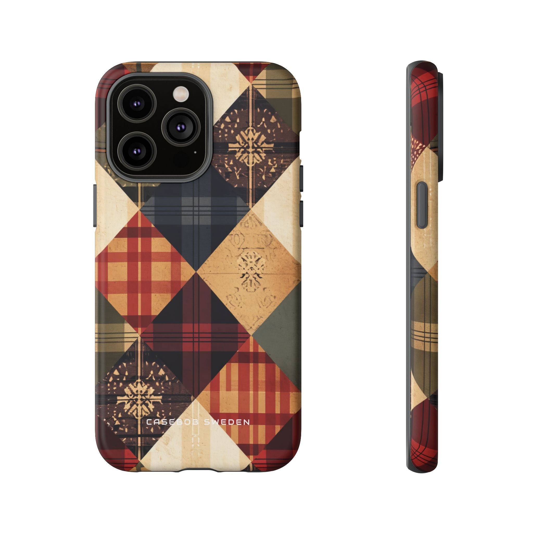 Rustic Geometric Patchwork Harmony iPhone 14 - Tough Phone Case