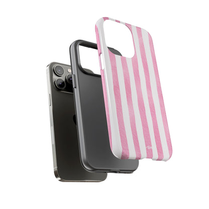 Pink Watercolor Stripes - iPhone Case