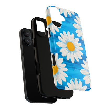Vibrant Symmetrical Daisy Blue iPhone 16 - Tough+
