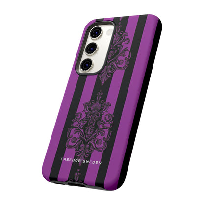 Gothic Elegance with Vertical Stripes and Ornamental Motifs Samsung S23 - Tough Phone Case