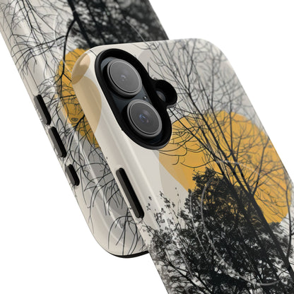 Silhouette della Foresta Dorata iPhone 16 - Tough+
