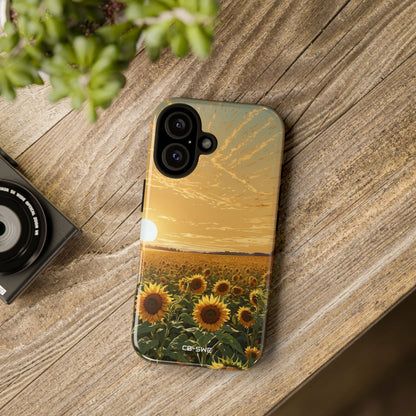 Sunflowers Embrace Sunset - iPhone Case