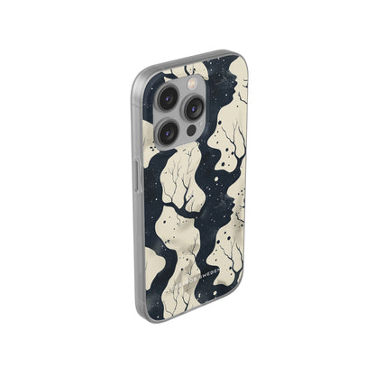 Organic Fluid Silhouettes with Cosmic Depth iPhone 14 - Flexi Phone Case