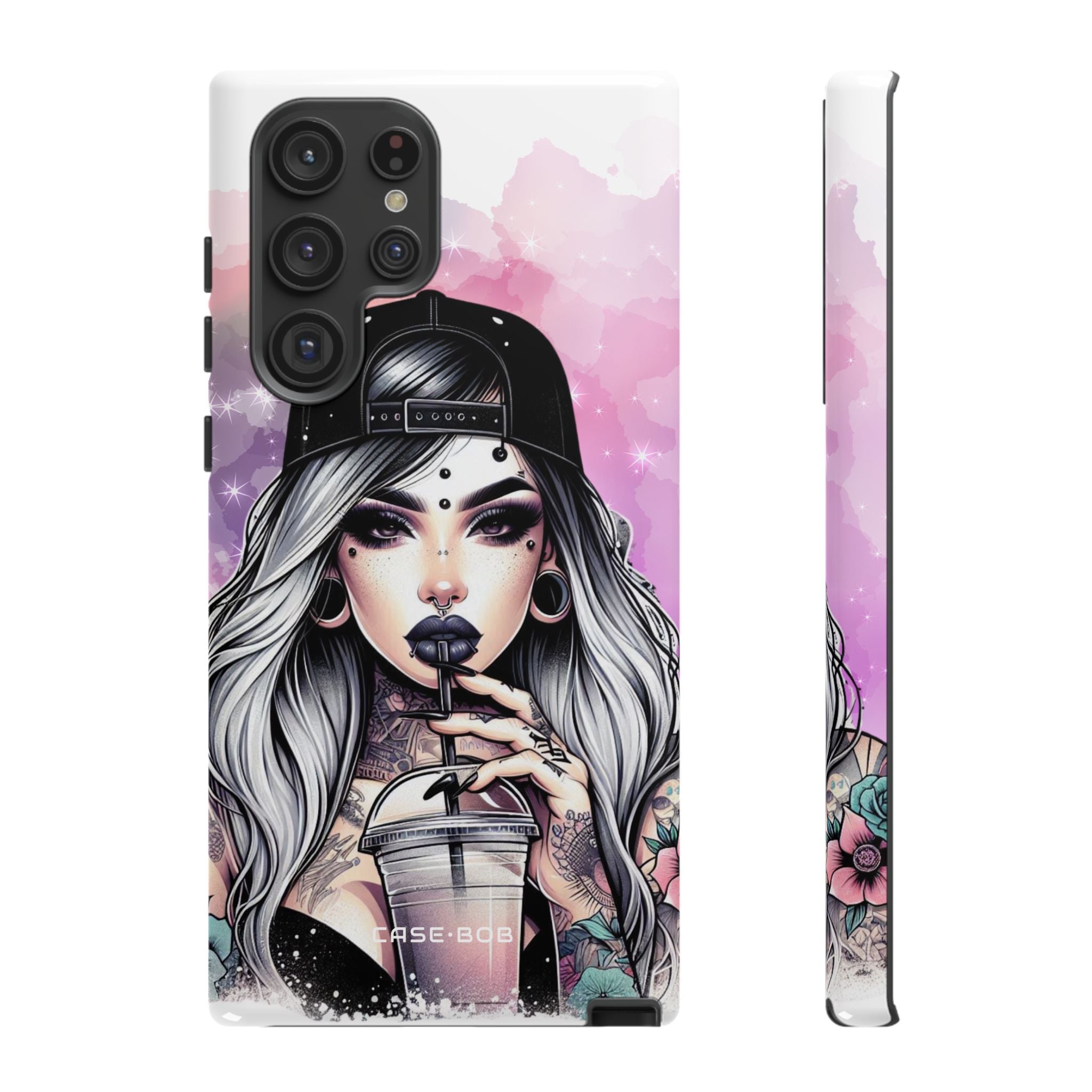 Silver Sip Nebula Samsung S22 Ultra Case - Tough