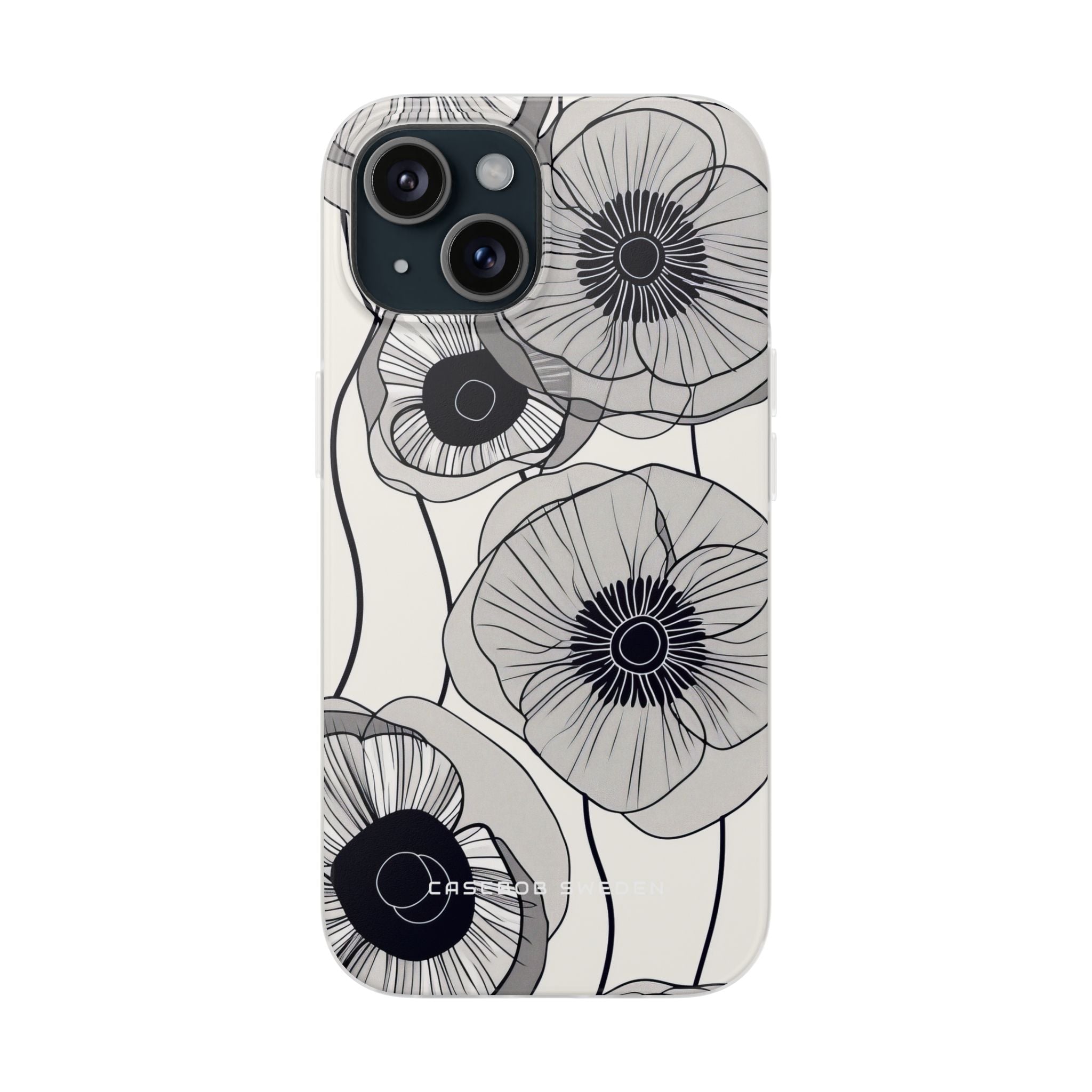 Moderne minimalistische Blumen iPhone 15 - Flexi-Telefonhülle