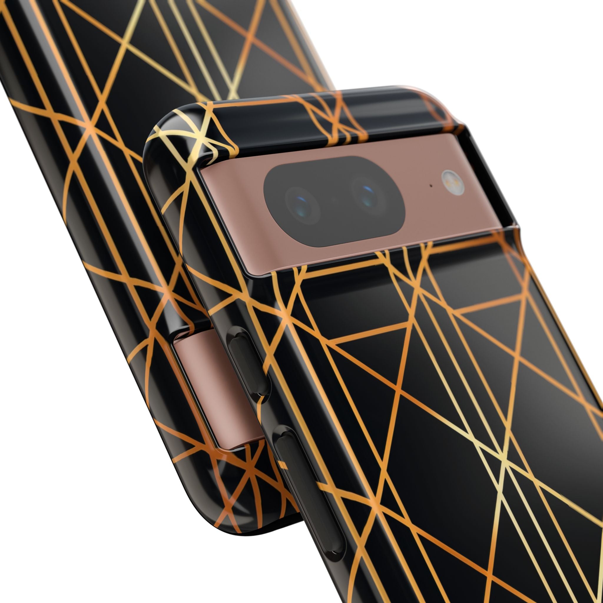 Golden Geometric Elegance Google Pixel 8 - Tough