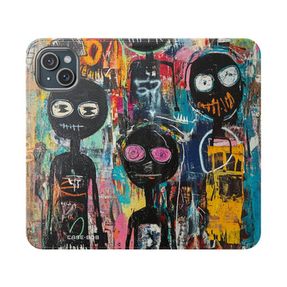 Wide-Eyed Faces - iPhone 15 Plus Case - Wallet