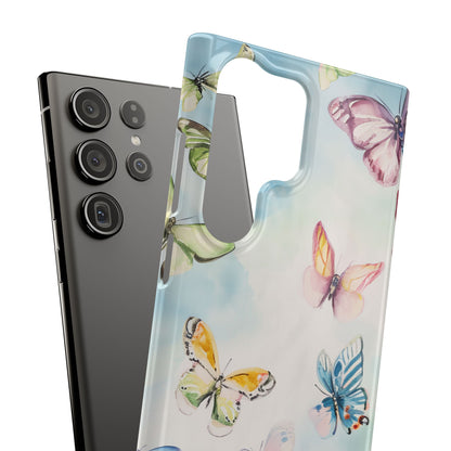 Watercolor Butterfly Bliss - Slim Samsung S23 Phone Case