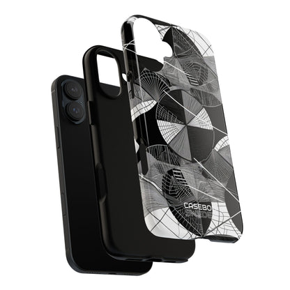 Labirinto a Cerchio Monocromatico iPhone 16 - Tough