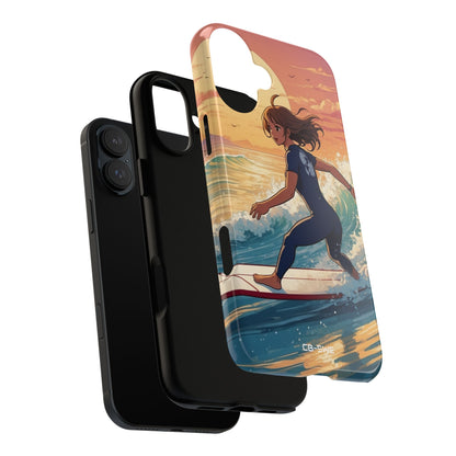 Surfing Into Sunset - iPhone Case