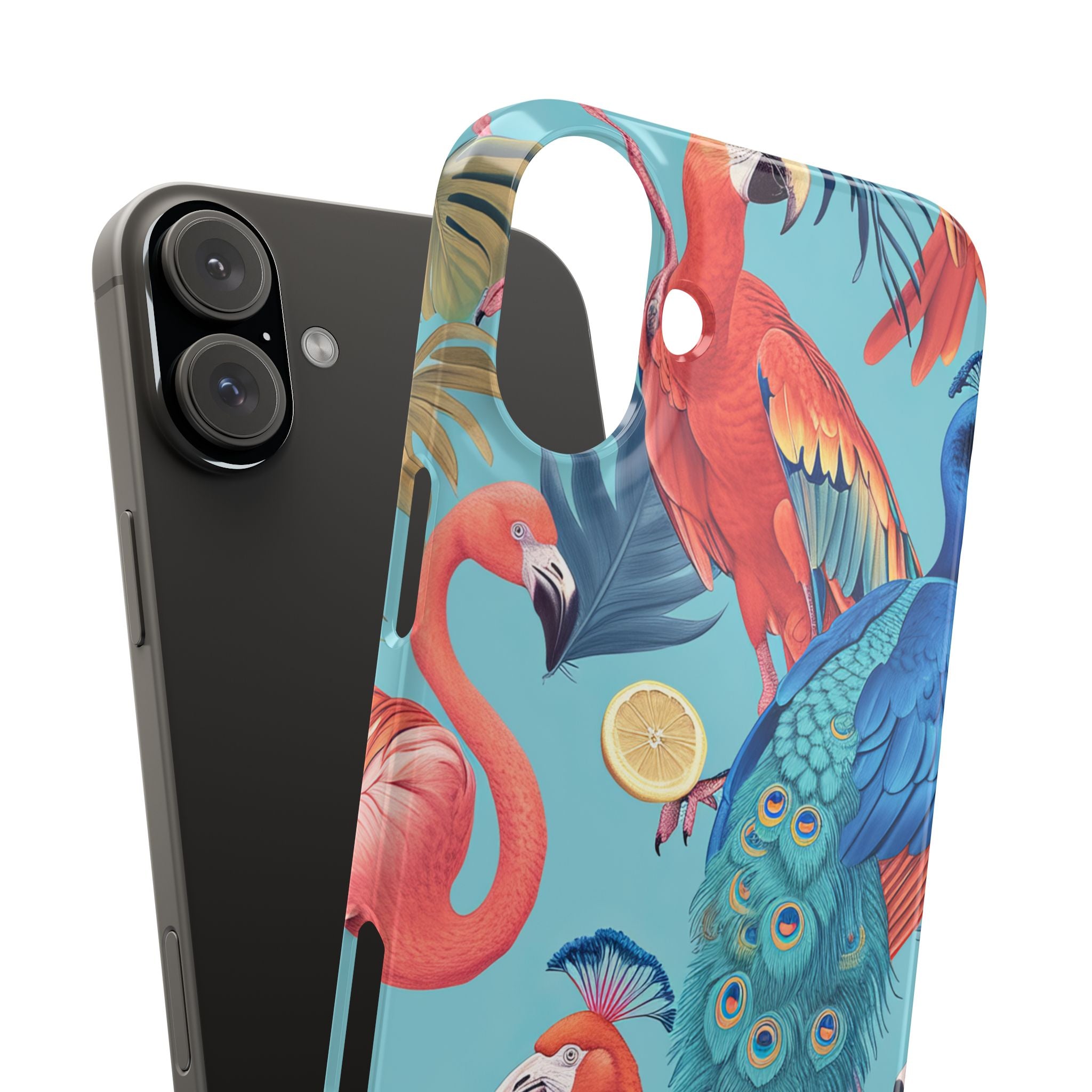 Tropical Flamingo Bliss - Slim iPhone 16 Phone Case