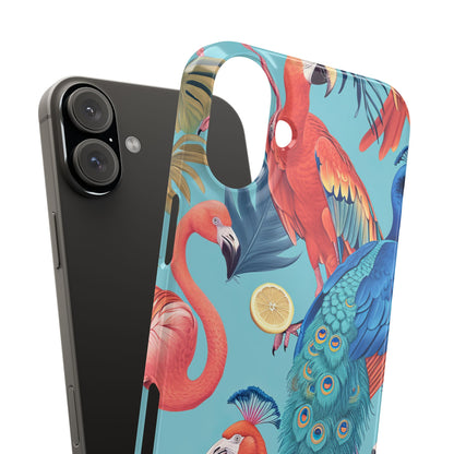 Tropical Flamingo Bliss - Slim iPhone 16 Phone Case