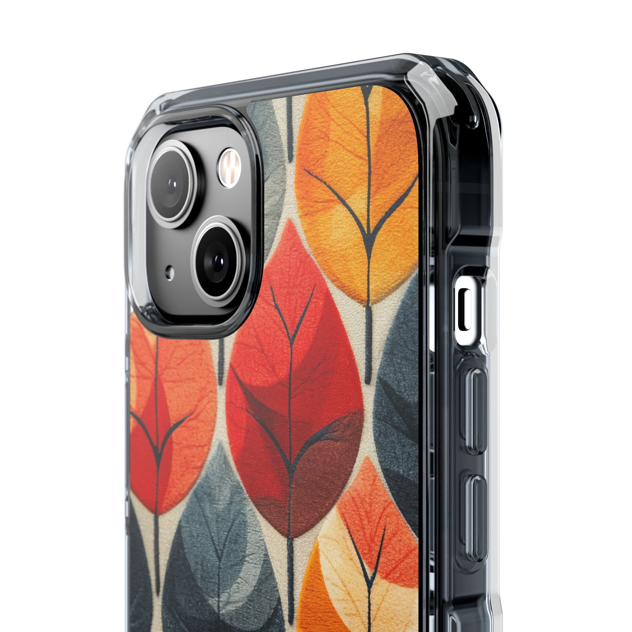 Autumn Leaf Design - Clear Impact iPhone 14 Phone Case