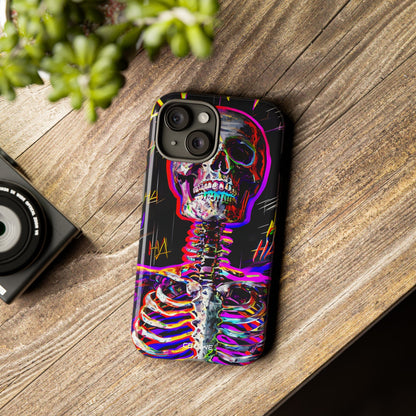 Neon Skeleton Chaos - iPhone Case