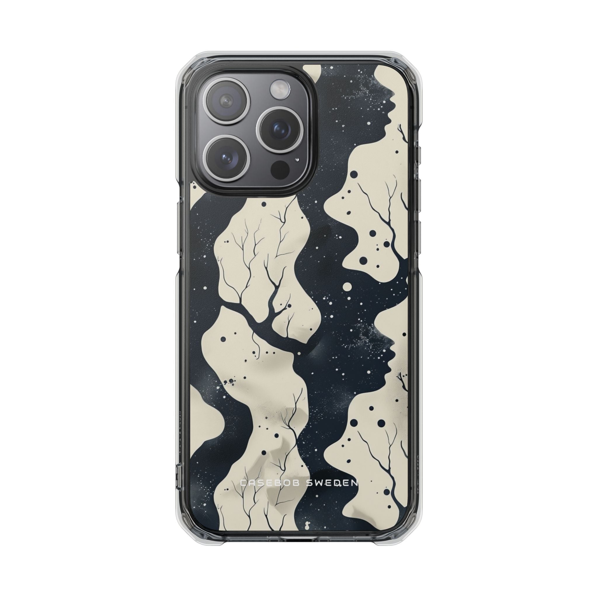 Organic Fluid Silhouettes with Cosmic Depth iPhone 15 - Clear Impact Phone Case