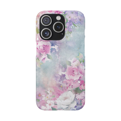 Dreamy Floral Watercolor - Slim iPhone 15 Phone Case