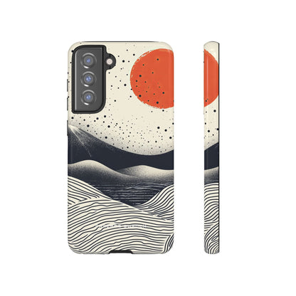 Red Sun Over Flowing Horizons  Samsung S21 - Tough Phone Case