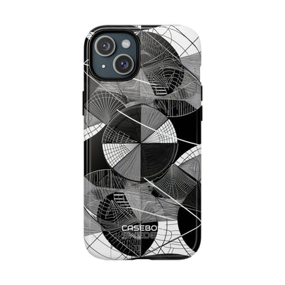 Labirinto a Cerchio Monocromatico iPhone 15 - Tough+