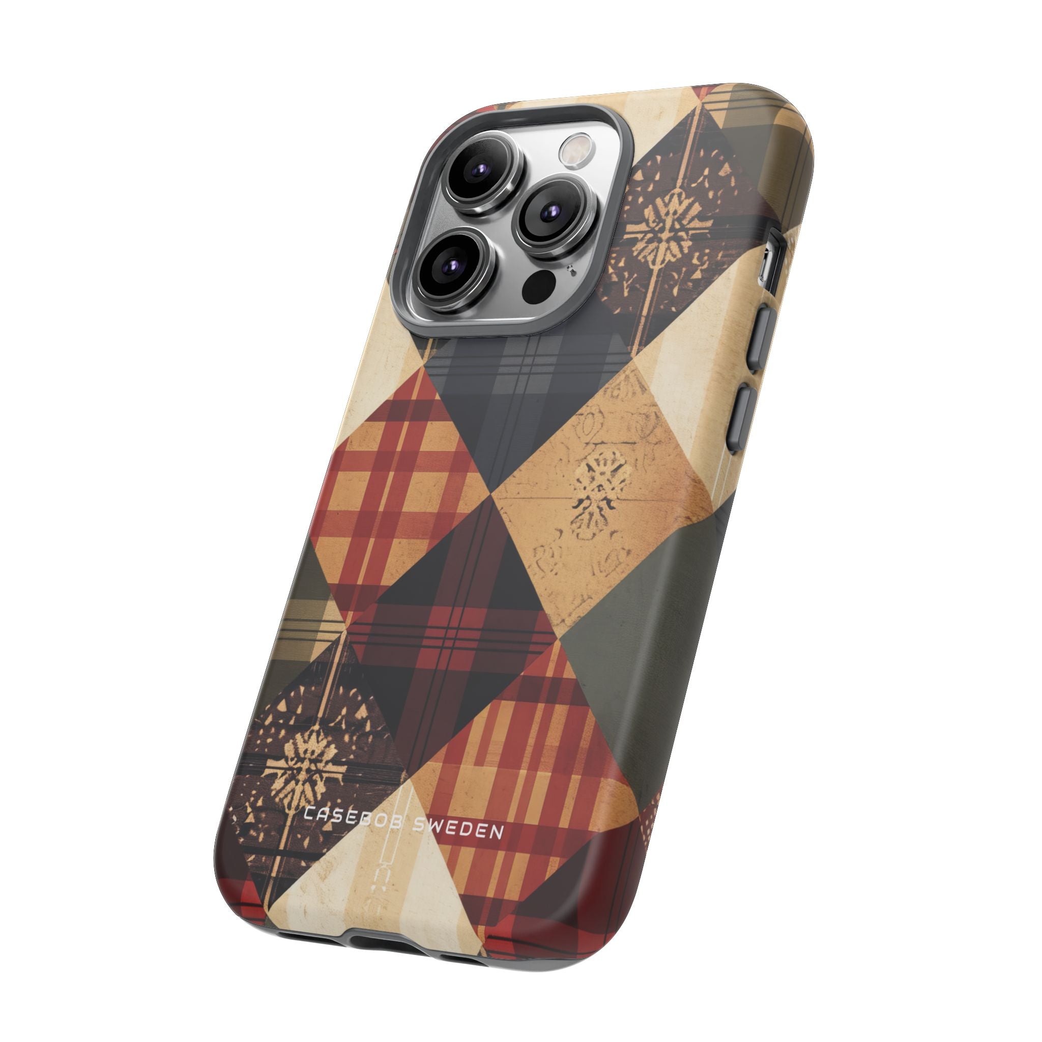 Rustic Geometric Patchwork Harmony iPhone 14 - Tough Phone Case