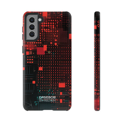 Crimson Circuit Grid  Samsung S21 - Tough