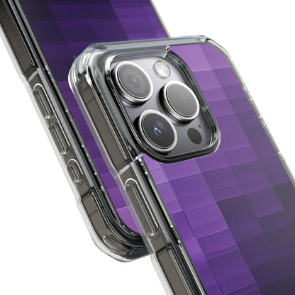 Purple Horizon Grid iPhone 15 - Impact Clear+