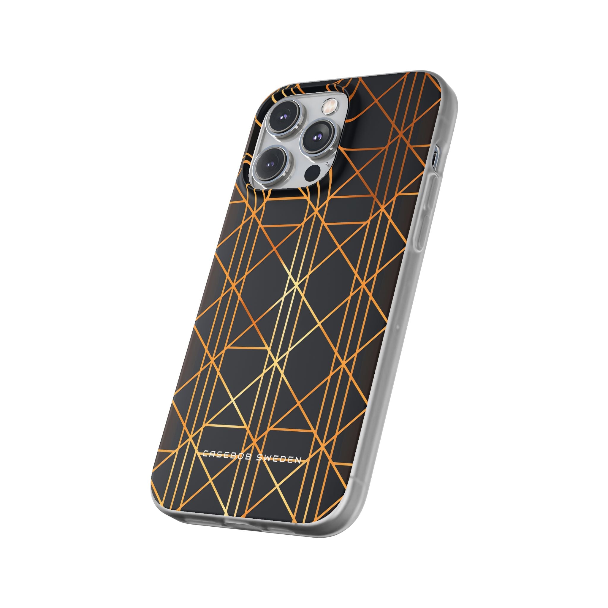 Golden Geometric Elegance iPhone 14 - Flexi Phone Case