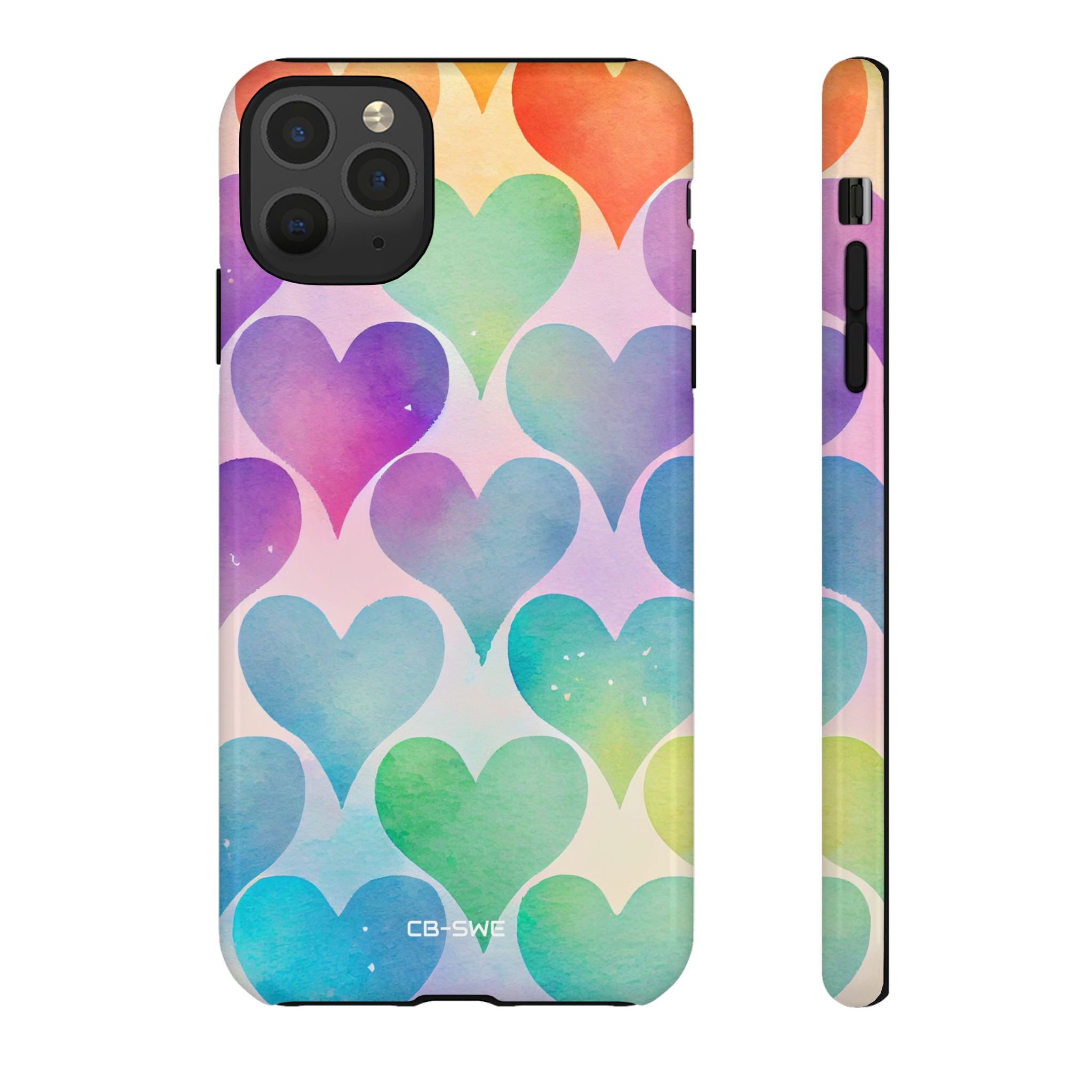 Watercolor Heart Symphony - iPhone Case