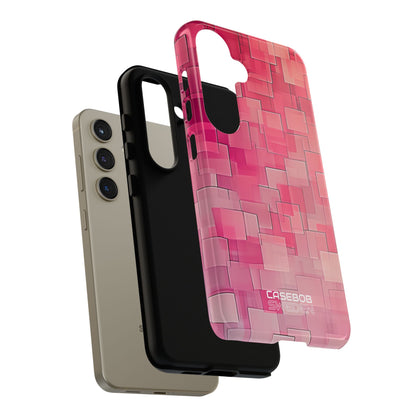 Gelaagde roze geometrie Samsung S24 - Tough