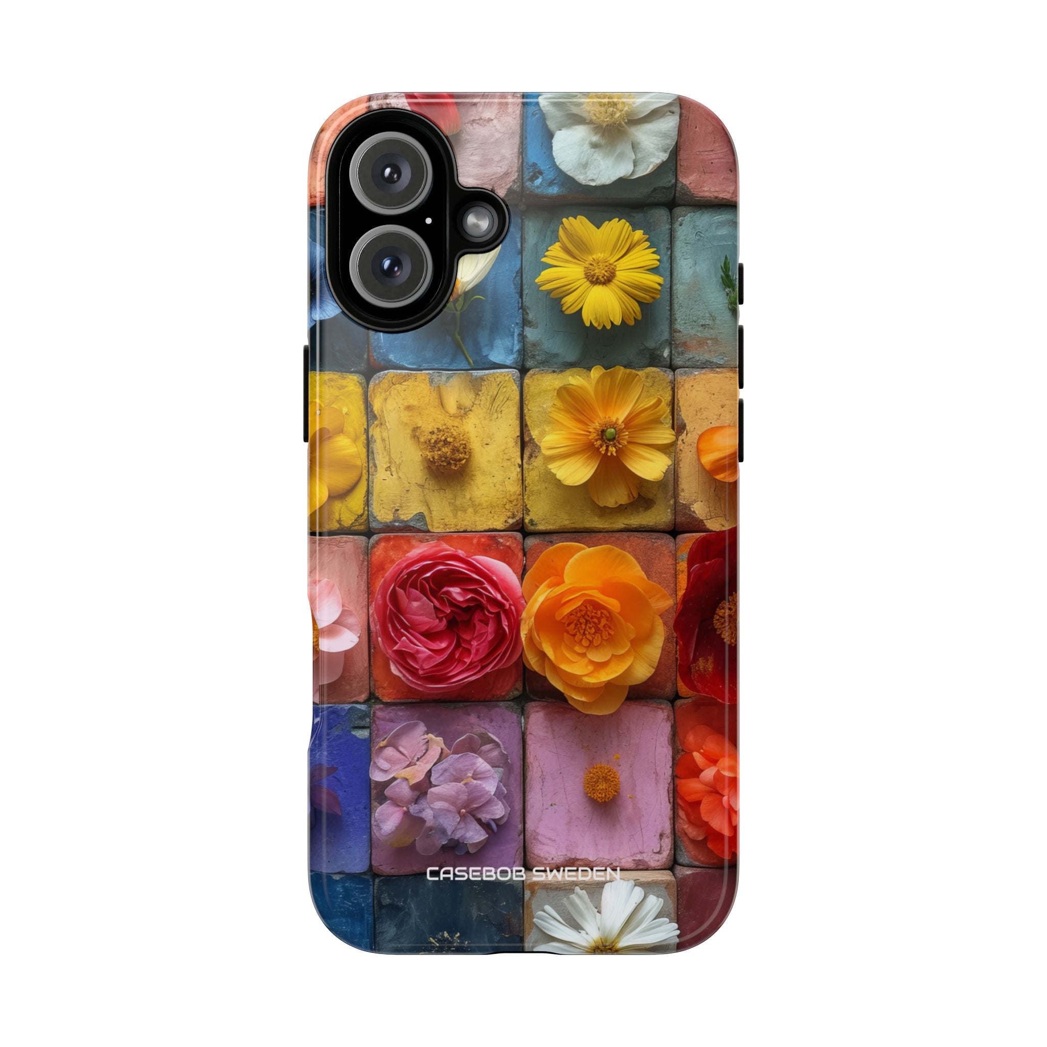 Vibrant Floral Tiles - Tough iPhone 16 Phone Case