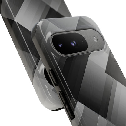 Grayscale Geometric Layers Google Pixel 9 - Tough