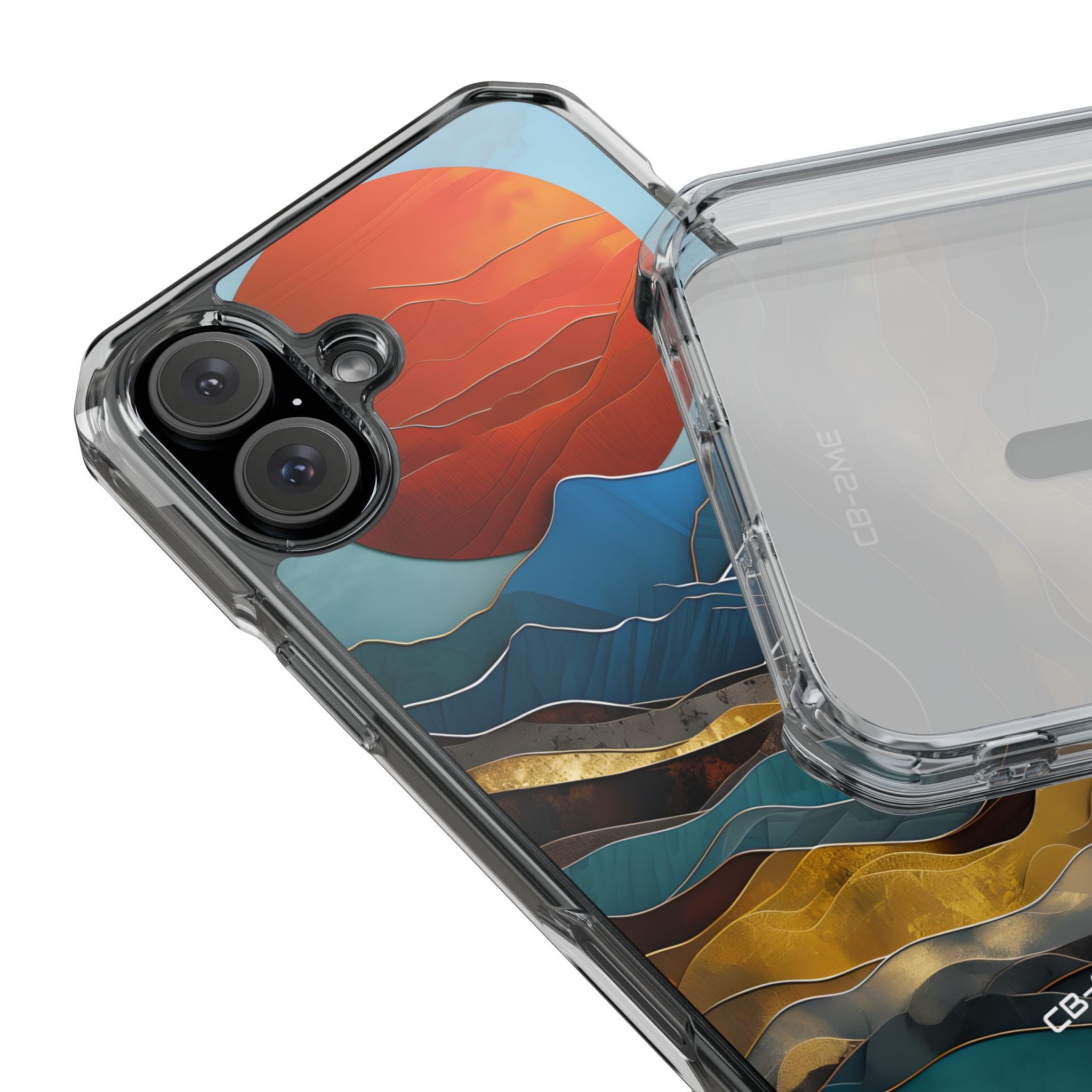 Sunset Geometry Waves iPhone Case - Impact