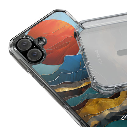 Sunset Geometry Waves iPhone Case - Impact